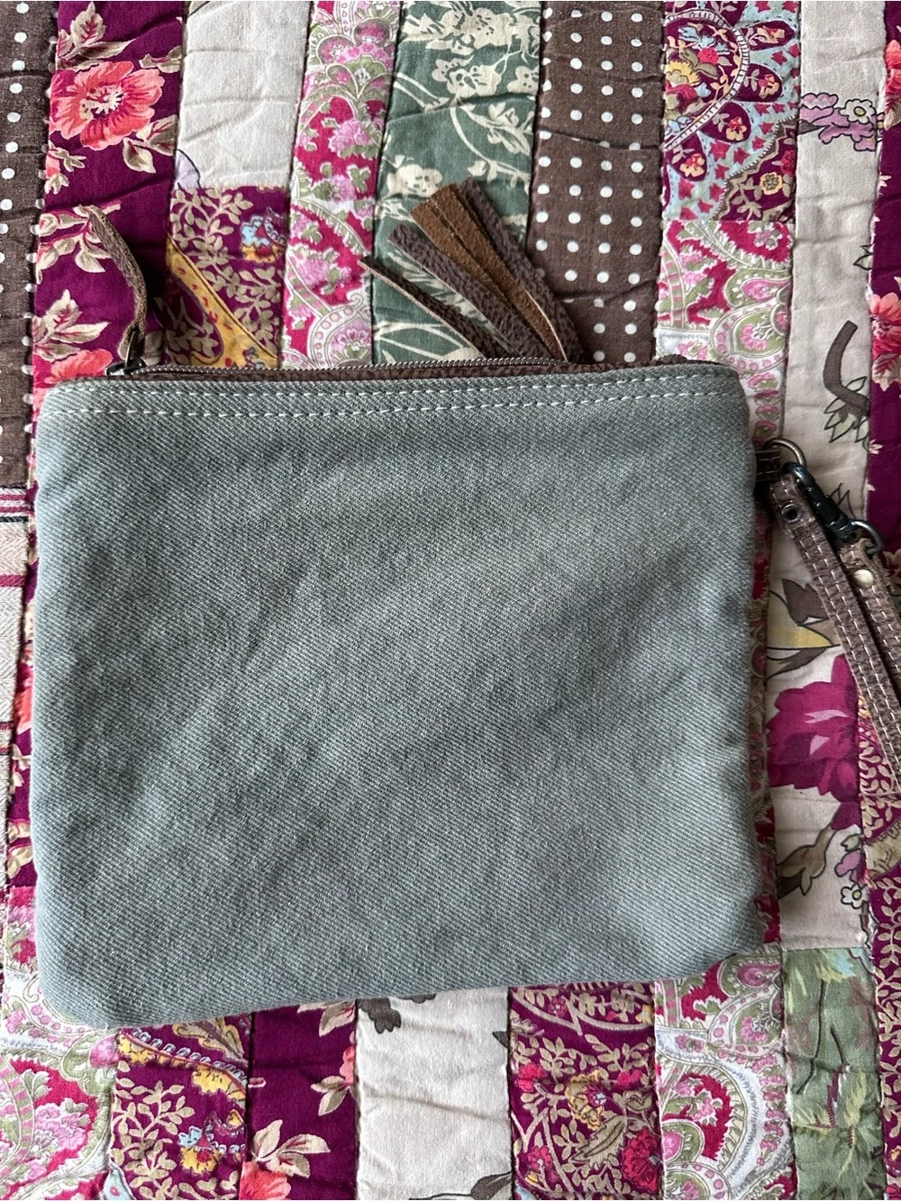 Myra Bag Paisley Patterned Wristlet Clutch with Tassel